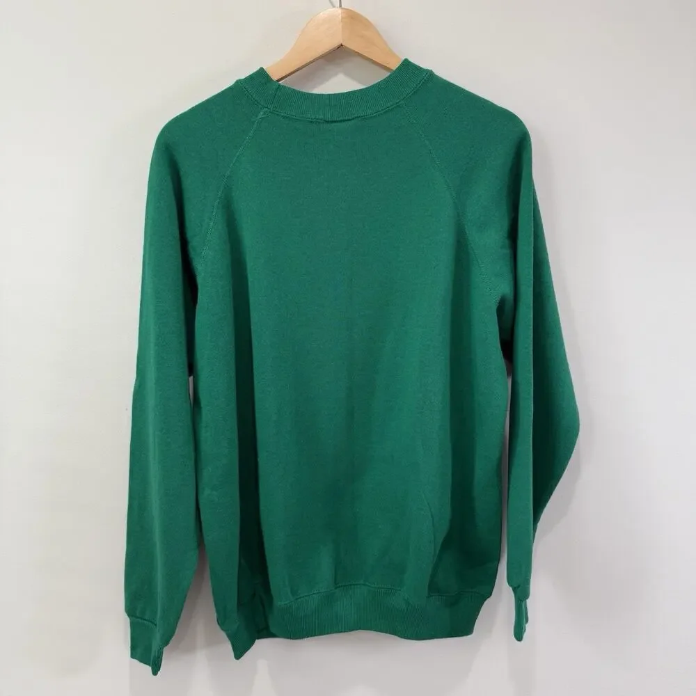 NWT Vintage 80s Hanes Handmade Santa Holiday Grandma Sweatshirt Sz L USA Iron On